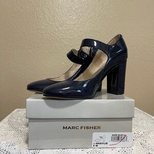 Marc Fisher Women's Dark Blue Patent Heels. Brand New.